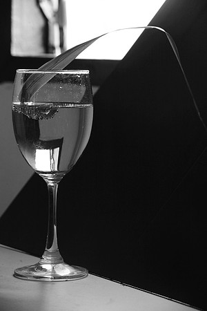 Glass study bw red 46